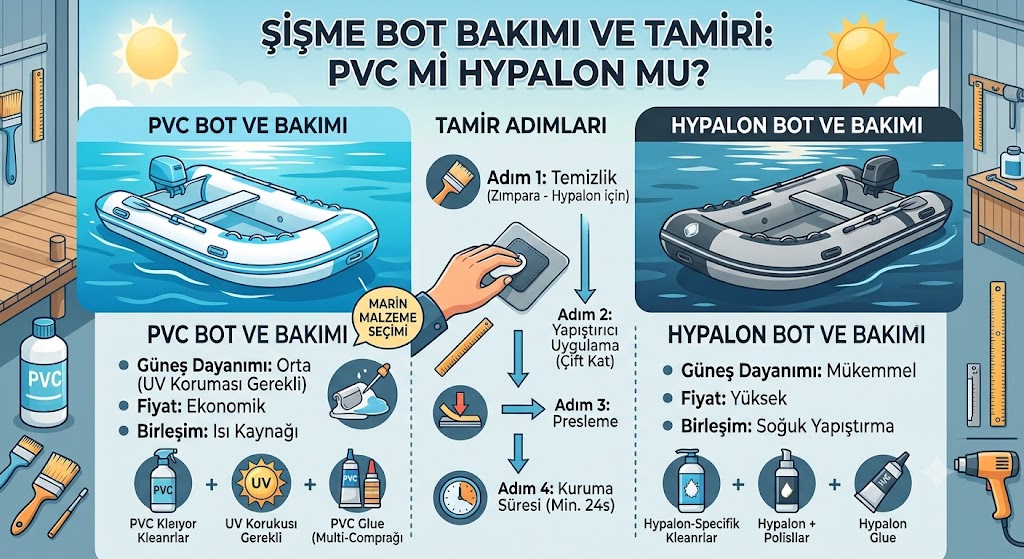 Şişme Bot Bakımı ve Tamiri: PVC mi Hypalon mu?
