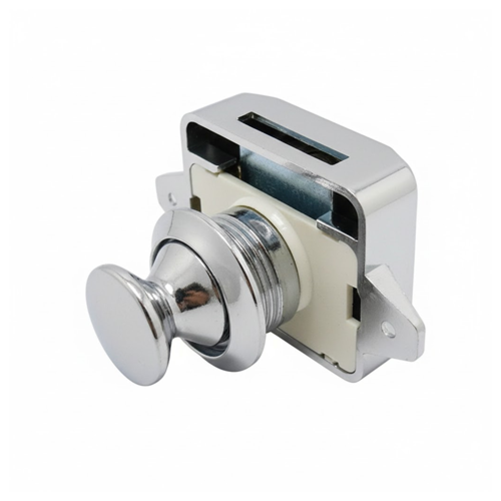 BASMALI DOLAP KİLİDİ KROMAJ 23MM