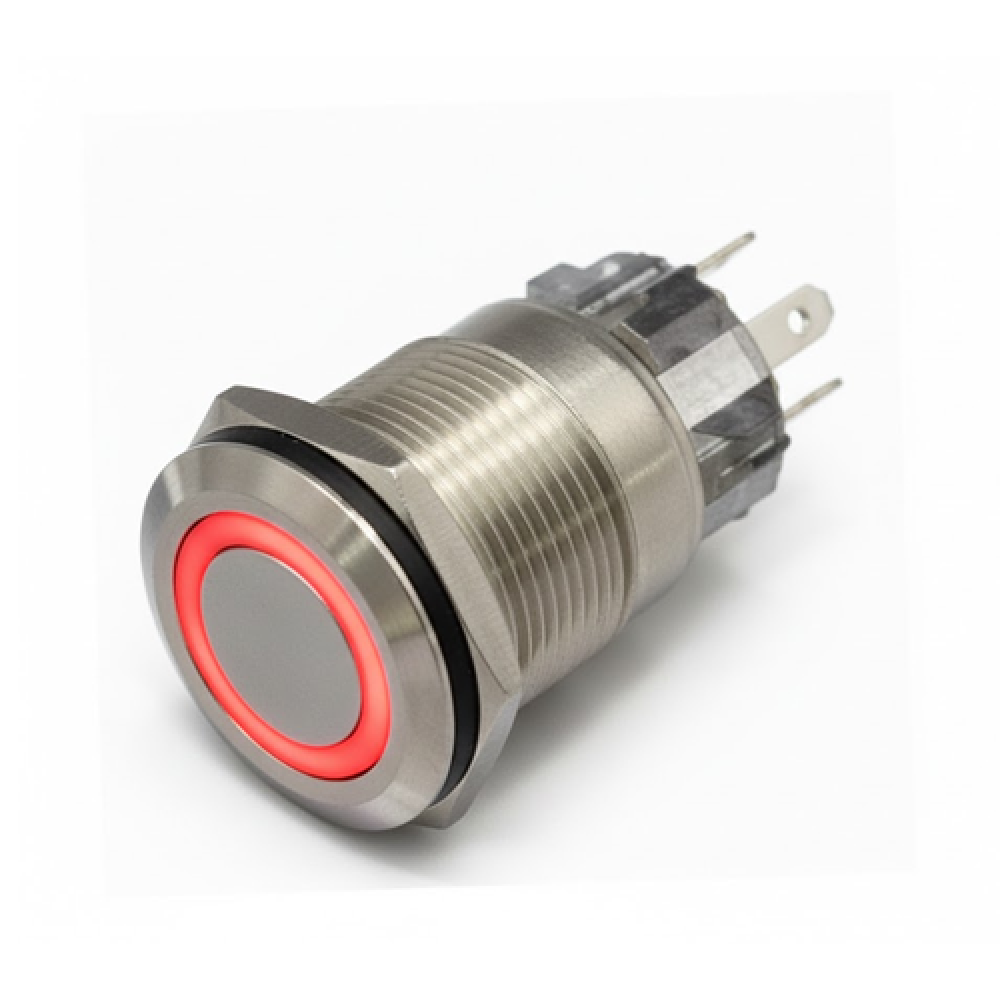 SWITCH BUTON 22MM KIRMIZI LED ON-OFF